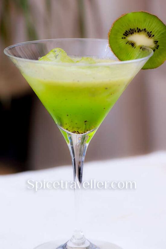 Refreshing Kiwi Cocktail in Martini Glass