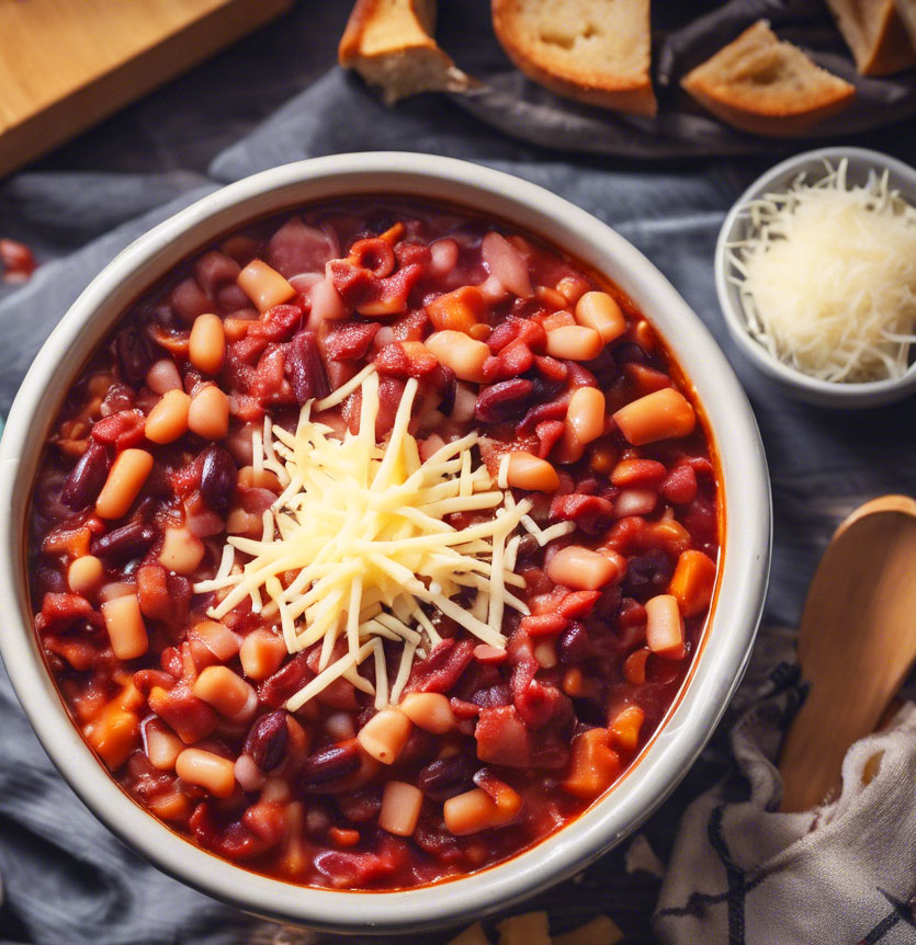 Hearty Fabada with beans , carrots, potato and Chorizo sausage served with Manchego cheese