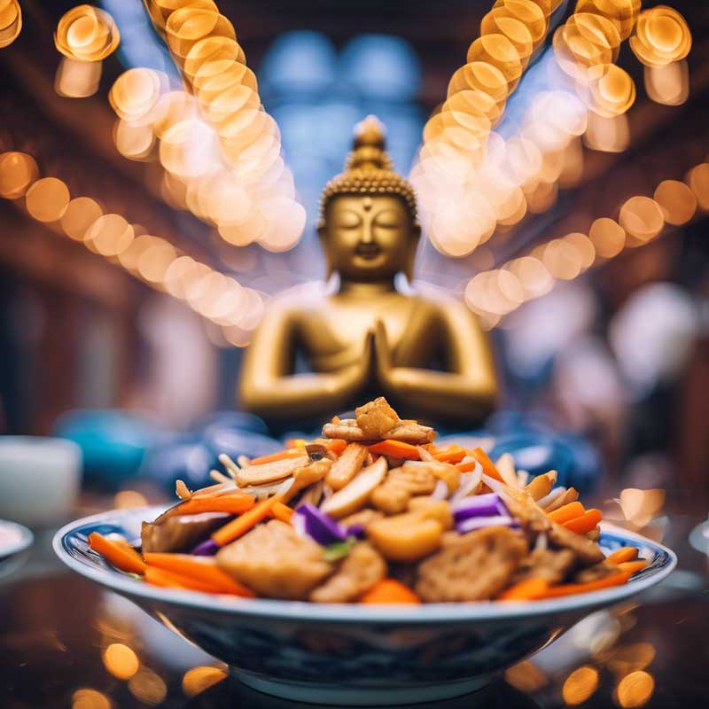 Buddha;s delight vegetarian dish served on Lunar New year