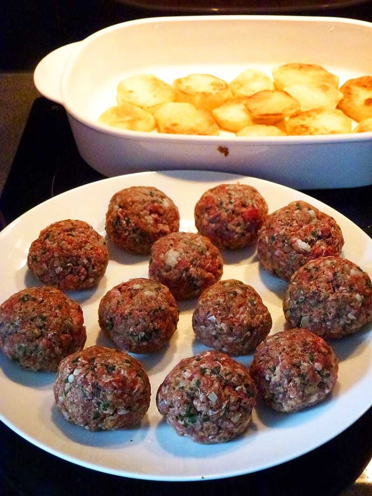 Turkish meatballs ready to bake