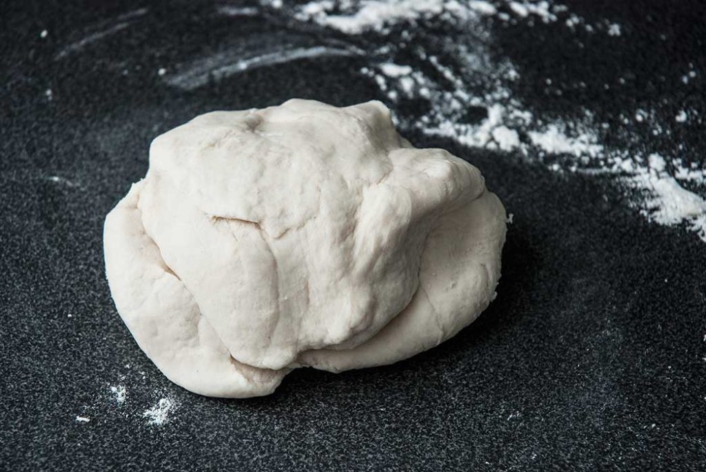 Formed dough before proper kneading