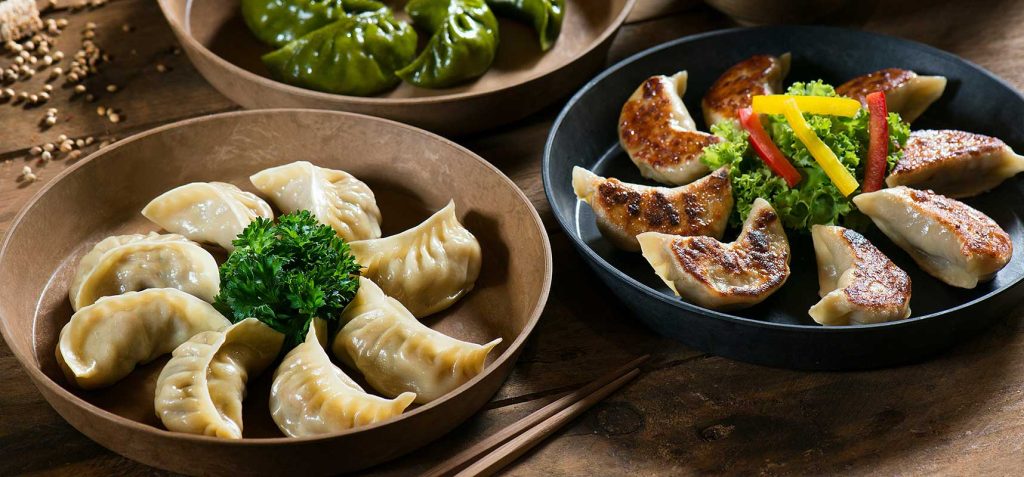 Selection of different types of Chinese dumplings