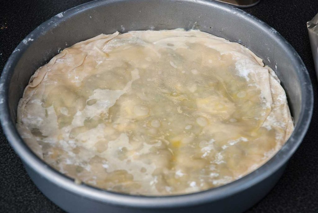 Albanian borek ready to bake.