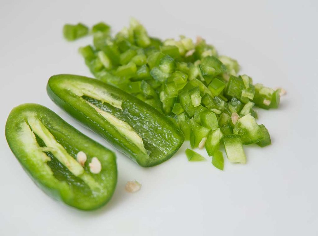 Jalapeno green chilli pepper finely chopped