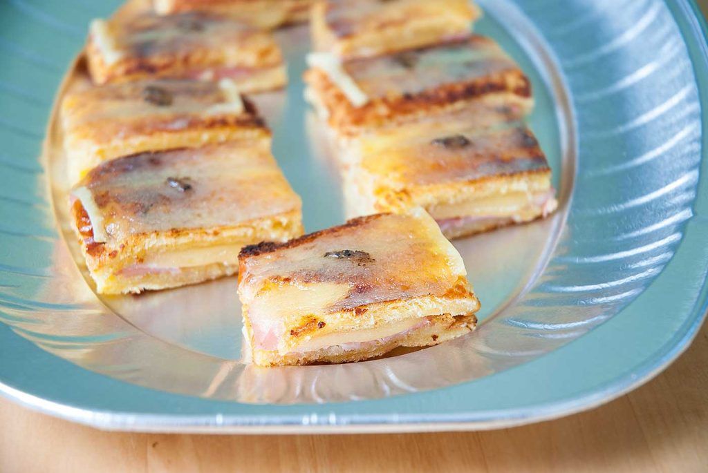 Mini Croque Monsieur with Truffle paste canapes.